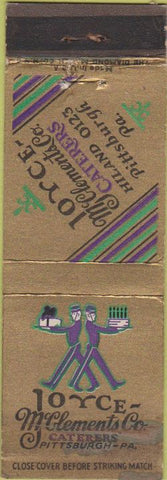 Matchbook Cover - Joyce McClements Co Pittsburgh PA