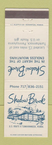 Matchbook Cover - Shadow Brook Tunkhannock PA