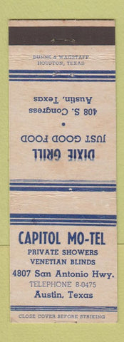 Matchbook Cover - Capitol Mo Tel motel Austin TX