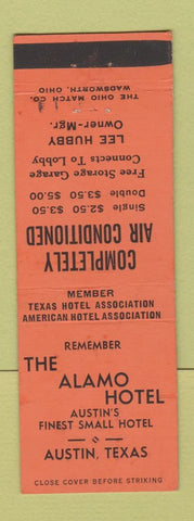 Matchbook Cover - Alamo Hotel Austin TX