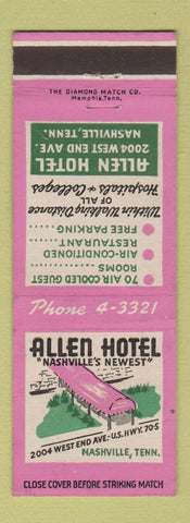 Matchbook Cover - Allen Hotel Nashville TN