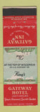 Matchbook Cover - Gateway Inn Hotel Land O Lakes WI
