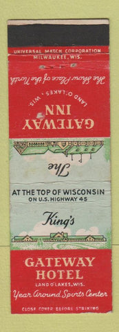 Matchbook Cover - Gateway Inn Hotel Land O Lakes WI