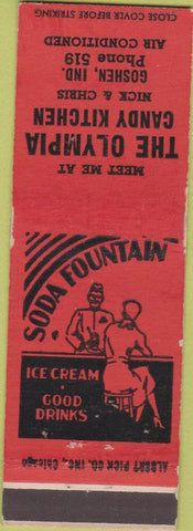 Matchbook Cover - The Olympia Candy Kitchen Goshen IN