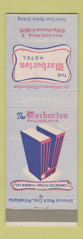 Matchbook Cover - Warburton Hotel Philadelphia PA