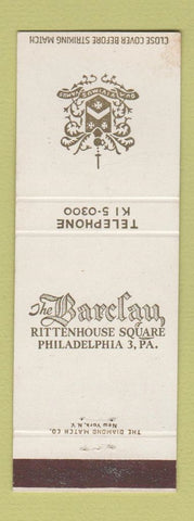 Matchbook Cover - Barclay Hotel Philadelphia PA
