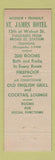 Matchbook Cover - St James Hotel Philadelphia PA