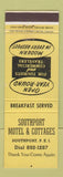 Matchbook Cover - Southport Motel Cottages Southport PEI PE YELLOW