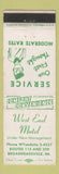 Matchbook Cover - West End Motel Broadheadsville PA