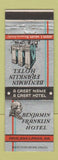 Matchbook Cover - Benjamin Franklin Hotel Philadelphia PA
