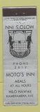 Matchbook Cover - Moto's Inn Hilo Hawaii