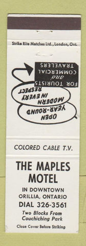 Matchbook Cover - Maples Motel Orillia ON