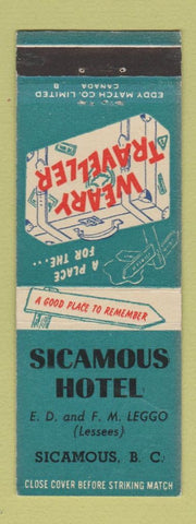 Matchbook Cover - Sicamous Hotel BC