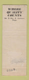 Matchbook Cover - Silverwood Motel Fredericton NB