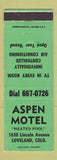 Matchbook Cover - Aspen Motel Loveland Colorado