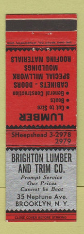 Matchbook Cover - Brighton Lumber and Trim Brooklyn NY