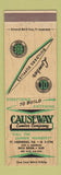 Matchbook Cover - Causeway Lumber Boca Raton Fort Lauderdale FL