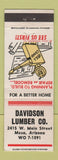 Matchbook Cover - Davidson Lumber Mesa AZ