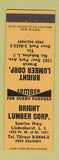 Matchbook Cover - Bright Lumber North Babylon LI NY Lindenhurst