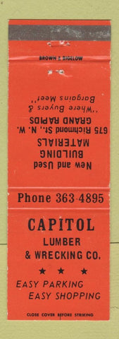 Matchbook Cover - Capitol Lumber and Wrecking Grand Rapids MI