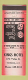 Matchbook Cover - Kings Hotel Victoria BC