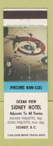 Matchbook Cover - Sidney Hotel Sidney BC