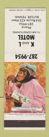 Matchbook Cover - K and L Motel Butler PA