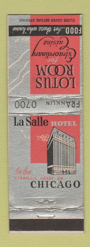 Matchbook Cover - LaSalle Hotel Chicago IL Lotus Room