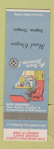 Matchbook Cover - Hotel Oregon Eugene OR