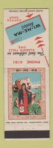 Matchbook Cover - Wi Ne Ma Hotel Klamath Falls OR