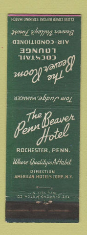 Matchbook Cover - Penn Beaver Hotel Rochester PA WEAR