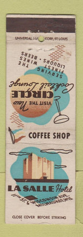 Matchbook Cover - LaSAlle Hotel Milwaukee WI Circle Cocktail Lounge