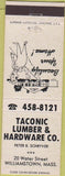 Matchbook Cover - Taconic Lumber Hardware Williamstown MA white