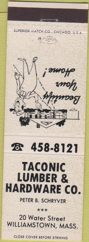 Matchbook Cover - Taconic Lumber Hardware Williamstown MA white