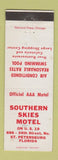 Matchbook Cover - Southern Skies Motel St Petersburg FL