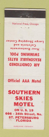 Matchbook Cover - Southern Skies Motel St Petersburg FL