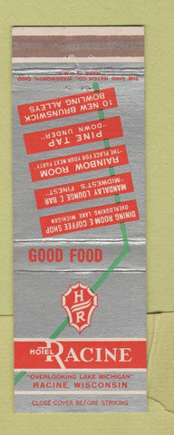 Matchbook Cover - Hotel Racine WI