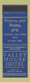 Matchbook Cover - Valley House Hotel Orleans VT BLUE