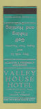Matchbook Cover - Valley House Hotel Orleans VT TEAL