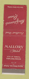 Matchbook Cover - Mallory Hotel Portland OR Driftwood ROom