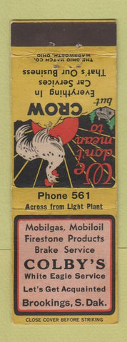 Matchbook Cover - Colby's White Eagle Service Brookings SD WORN
