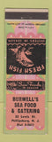 Matchbook Cover - Burwell's Seafood Catering Phillipsburg NJ