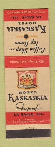 Matchbook Cover - Kaskaskia Hotel La Salle IL