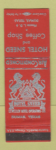 Matchbook Cover - Hotel Sneed Coffee Shop Dumas TX RED WEAR