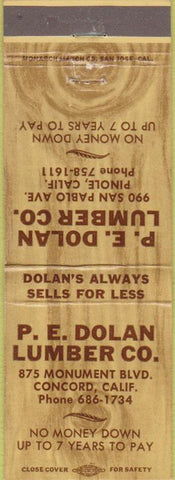 Matchbook Cover - PE Dolan Lumber Concord CA