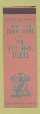 Matchbook Cover - Tatem Surf Club Tatem Hotel Miami Beach FL SAMPLE