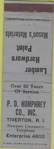 Matchbook Cover - Humphrey Lumber Riverton RI WORN