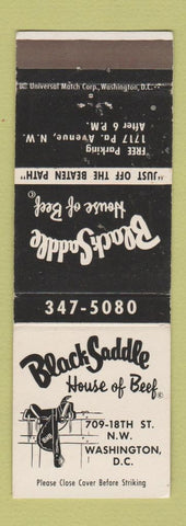 Matchbook Cover - Black Saddle House of Beef Washington DC