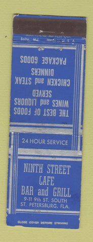 Matchbook Cover - Ninth Street Cafe Bar Grill St Petersburg FL