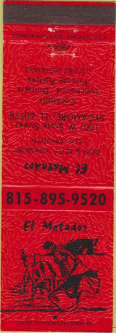 Matchbook Cover - El Matador Sycamore IL